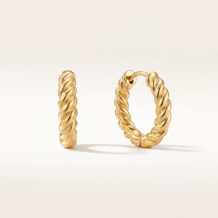 Rope Huggie Earrings • Chunky Twist
