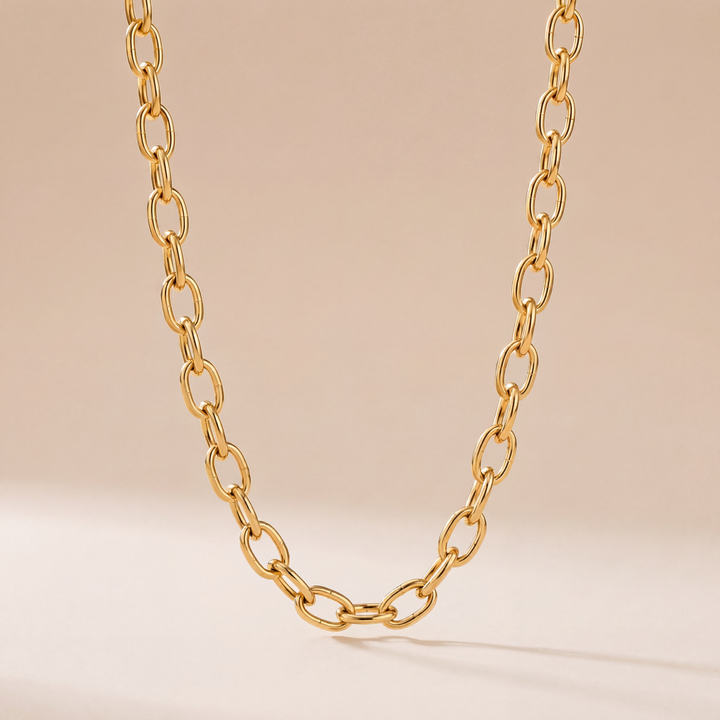 Chain Link Necklace •  Oval Cable