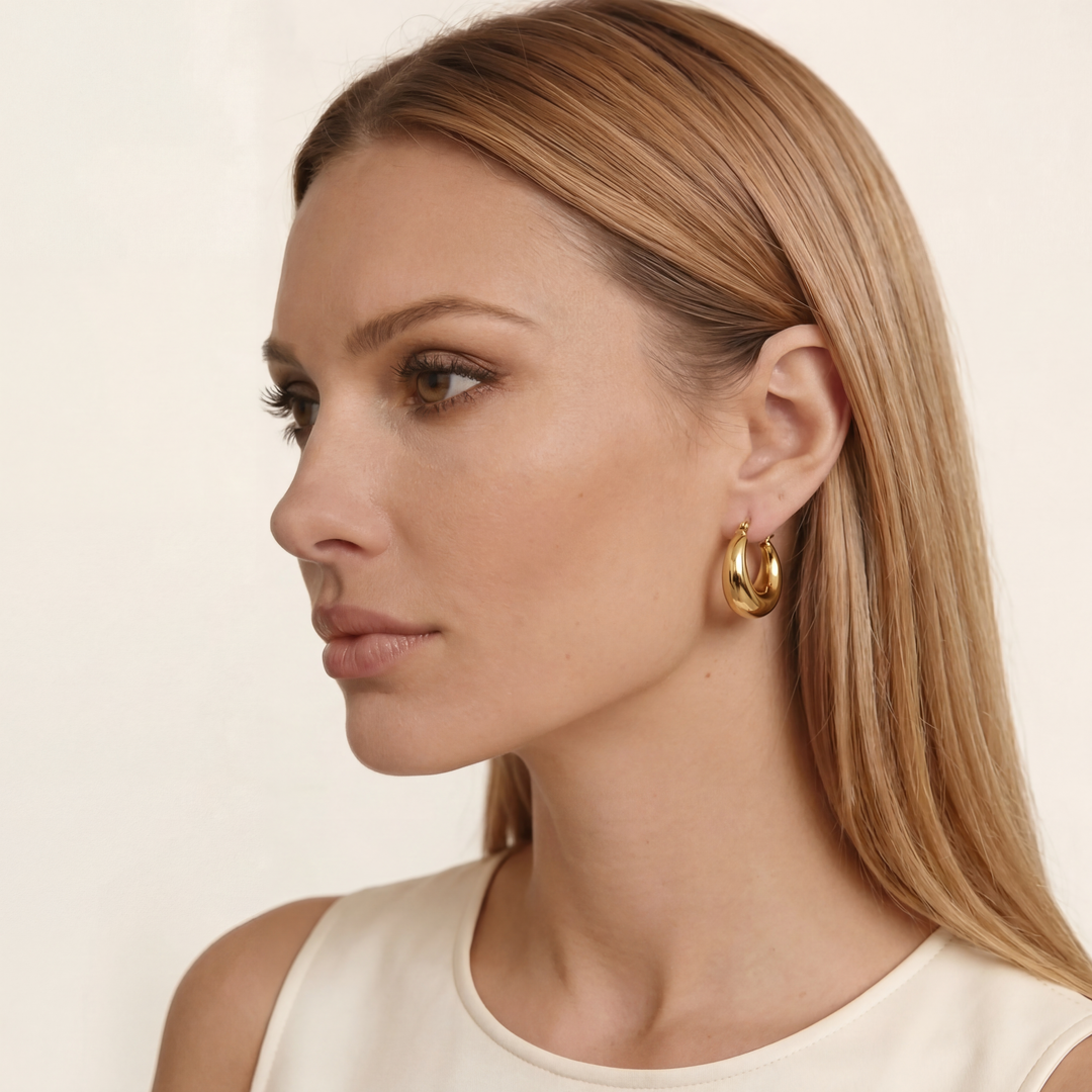 Hoop Earrings • Soft Dome