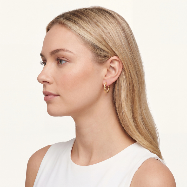 Rope Huggie Earrings • Chunky Twist